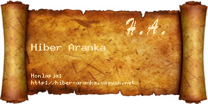 Hiber Aranka névjegykártya